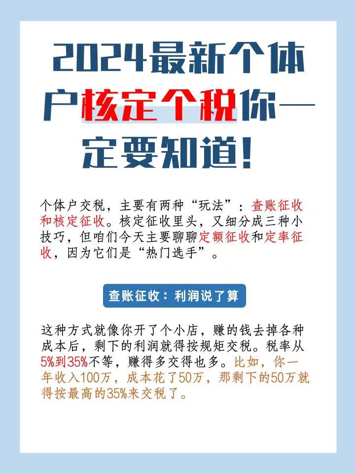 焦作2024最新个体户核定个税你一定要知道！